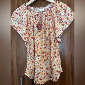 Poupette St. Barth Floral Print Top with Ties